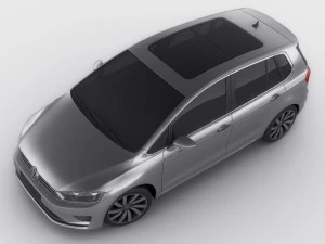 vw golf sportsvan 2014 3D Model