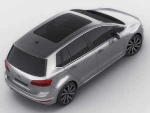 vw golf sportsvan 2014 3D Model