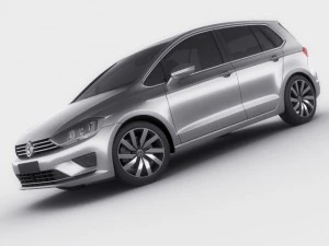 vw golf sportsvan 2014 3D Model