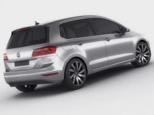 vw golf sportsvan 2014 3D Model