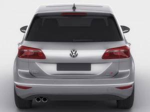 vw golf sportsvan 2014 3D Model