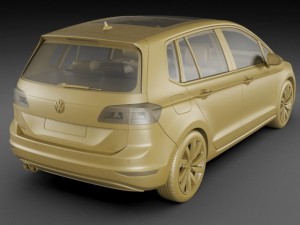vw golf sportsvan 2014 Modelo 3D