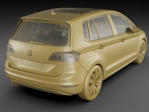 vw golf sportsvan 2014 3D Model