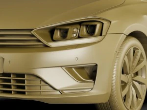 vw golf sportsvan 2014 3D Model