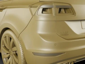 vw golf sportsvan 2014 3D Model