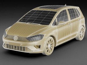 vw golf sportsvan 2014 Modelo 3D