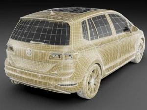 vw golf sportsvan 2014 3D Model