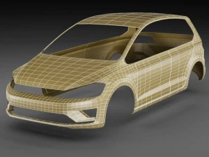vw golf sportsvan 2014 3D Model