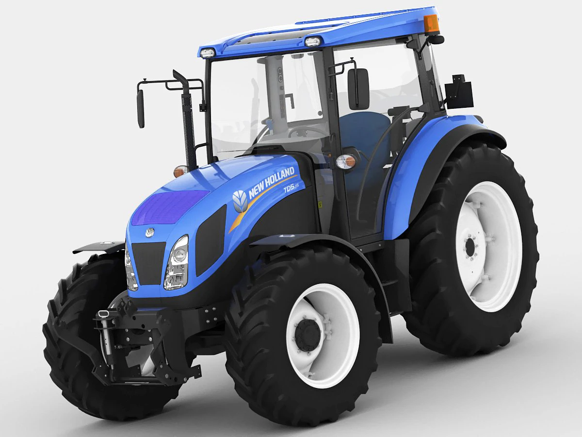 new holland td5 tractor 3D Model .c4d .max .obj .3ds .fbx .stl .blend 