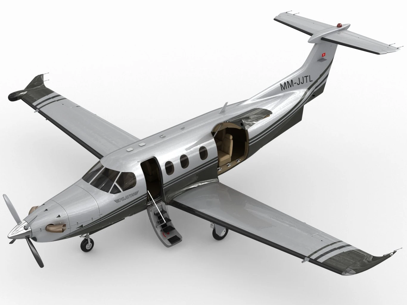 pilatus pc12 ng 3D Model .c4d .max .obj .3ds .fbx .stl .blend