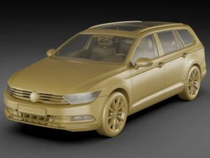 vw passat variant 2015 3D Model