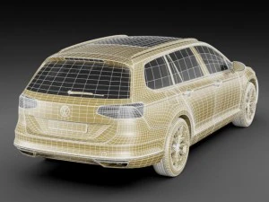 vw passat variant 2015 3D Model