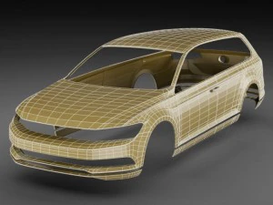 vw passat variant 2015 3D Model