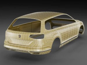 vw passat variant 2015 3D Model