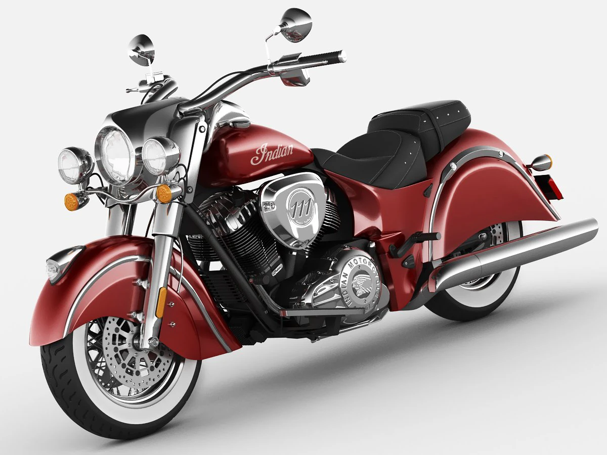 indian chief classic motorcycle 3D Model .c4d .max .obj .3ds .fbx .stl .blend 