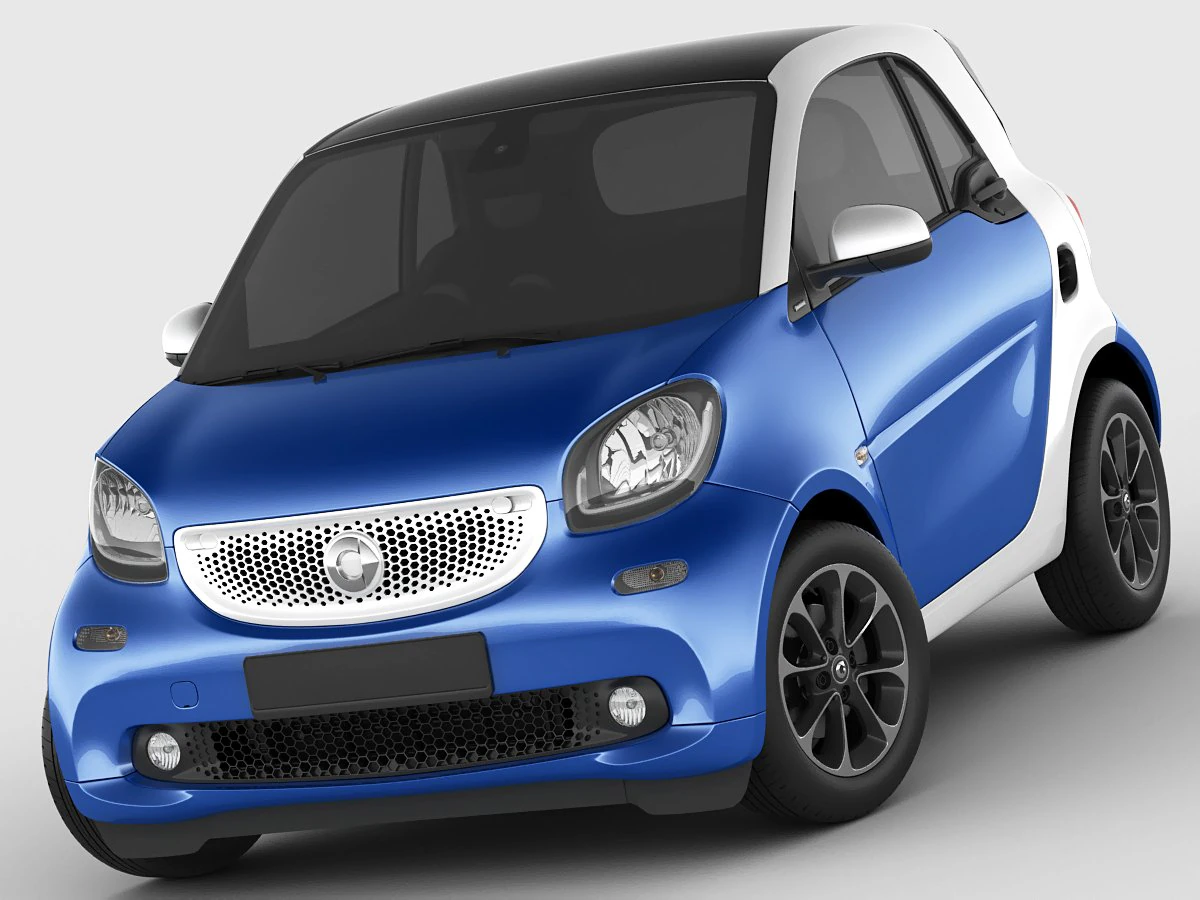 smart fortwo 2015 3D Model .c4d .max .obj .3ds .fbx .stl .blend