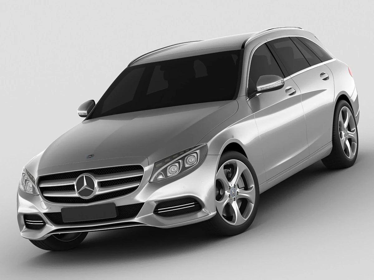 mercedes c class estate 2014 avantgarde 3D Model .c4d .max .obj .3ds .fbx .stl .blend