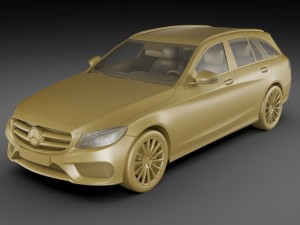 mercedes c class estate 2014 amg package 3D Model