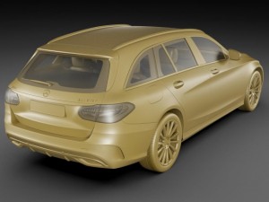 mercedes c class estate 2014 amg package 3D Model