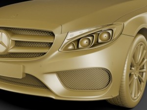 mercedes c class estate 2014 amg package 3D Model