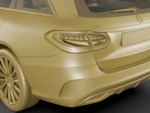 mercedes c class estate 2014 amg package 3D Model