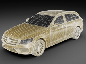 mercedes c class estate 2014 amg package 3D Model