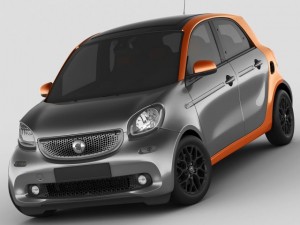 smart forfour 2015 3D मॉडल