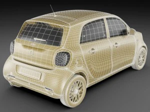smart forfour 2015 Modello 3D