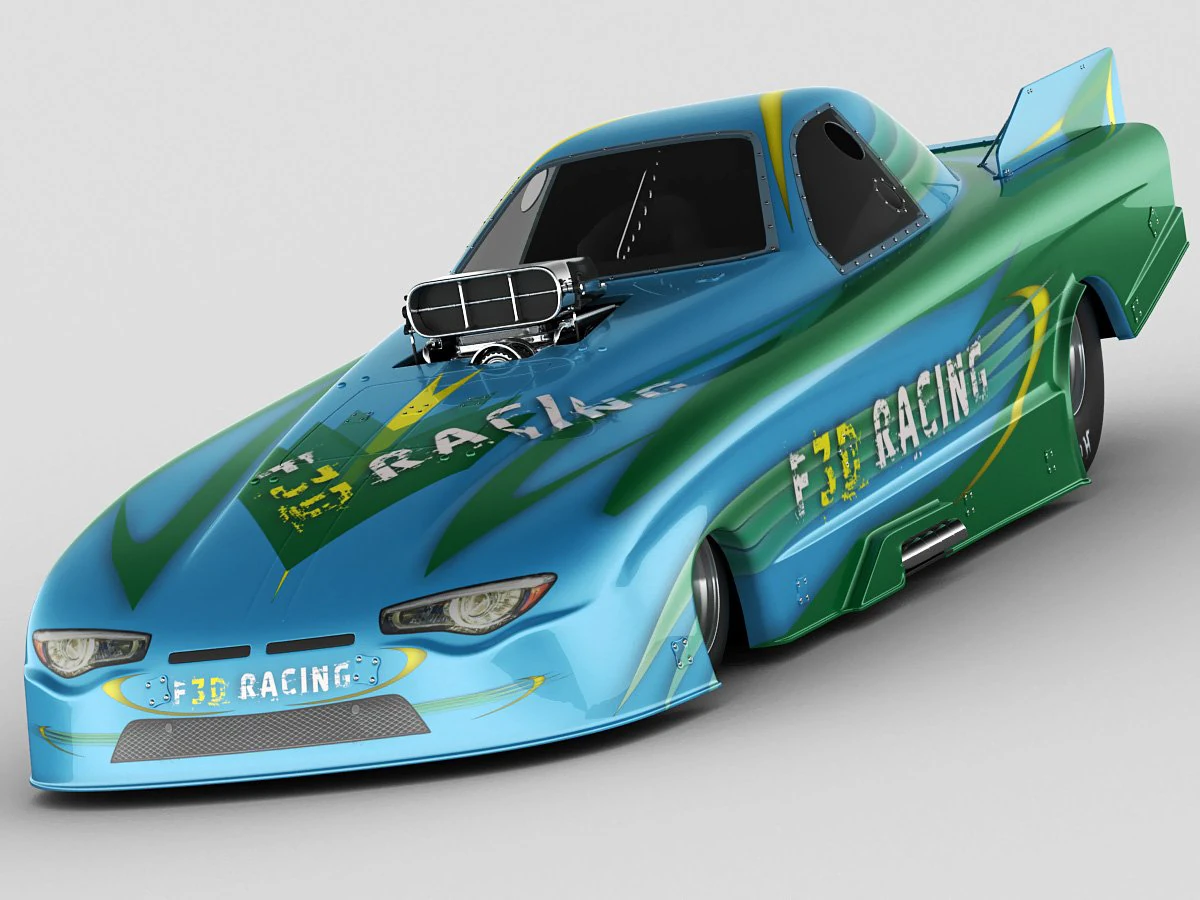 dragster nhra funnycar 3D Model .c4d .max .obj .3ds .fbx .stl .blend 