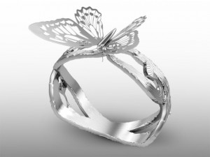 butterfly ring Modelo 3D