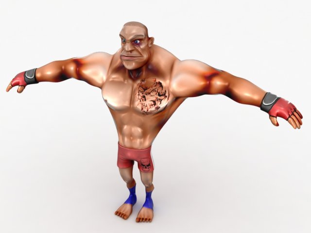 cartoon mma fighter Modelo 3D .c4d .max .obj .3ds .fbx .stl .blend 