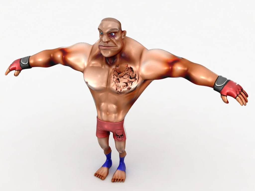 cartoon mma fighter 3D Model .c4d .max .obj .3ds .fbx .stl .blend 