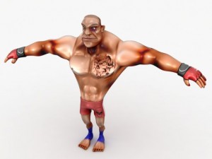 cartoon mma fighter Modelo 3D