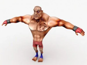 cartoon mma fighter 3D Model