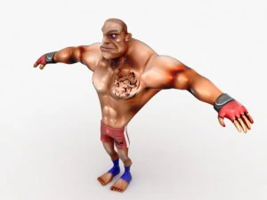 cartoon mma fighter 3D Model