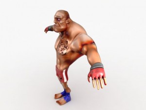 cartoon mma fighter Modelo 3D