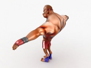 cartoon mma fighter Modelo 3D