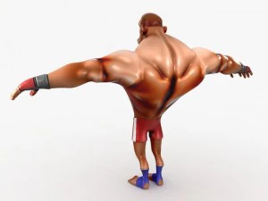 cartoon mma fighter 3D Model