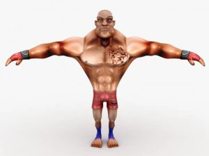 cartoon mma fighter 3D Model