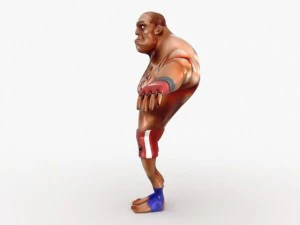 cartoon mma fighter 3D Model
