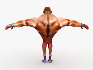 cartoon mma fighter 3D Model