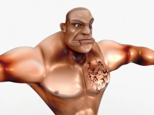 cartoon mma fighter 3D Model