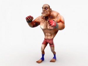 cartoon mma fighter Modelo 3D