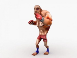 cartoon mma fighter Modelo 3D