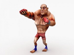 cartoon mma fighter Modelo 3D