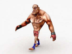 cartoon mma fighter 3D Model