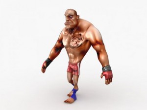 cartoon mma fighter Modelo 3D