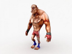 cartoon mma fighter Modelo 3D
