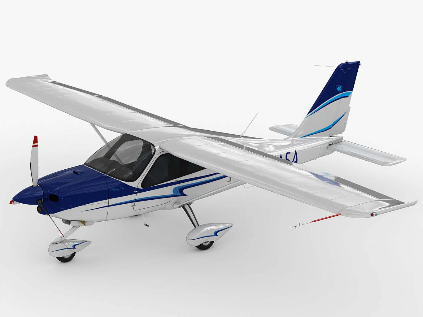 tecnam p2010 3D Model .c4d .max .obj .3ds .fbx .stl .blend