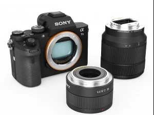 sony alpha 7 ii with two lenses 3D Model